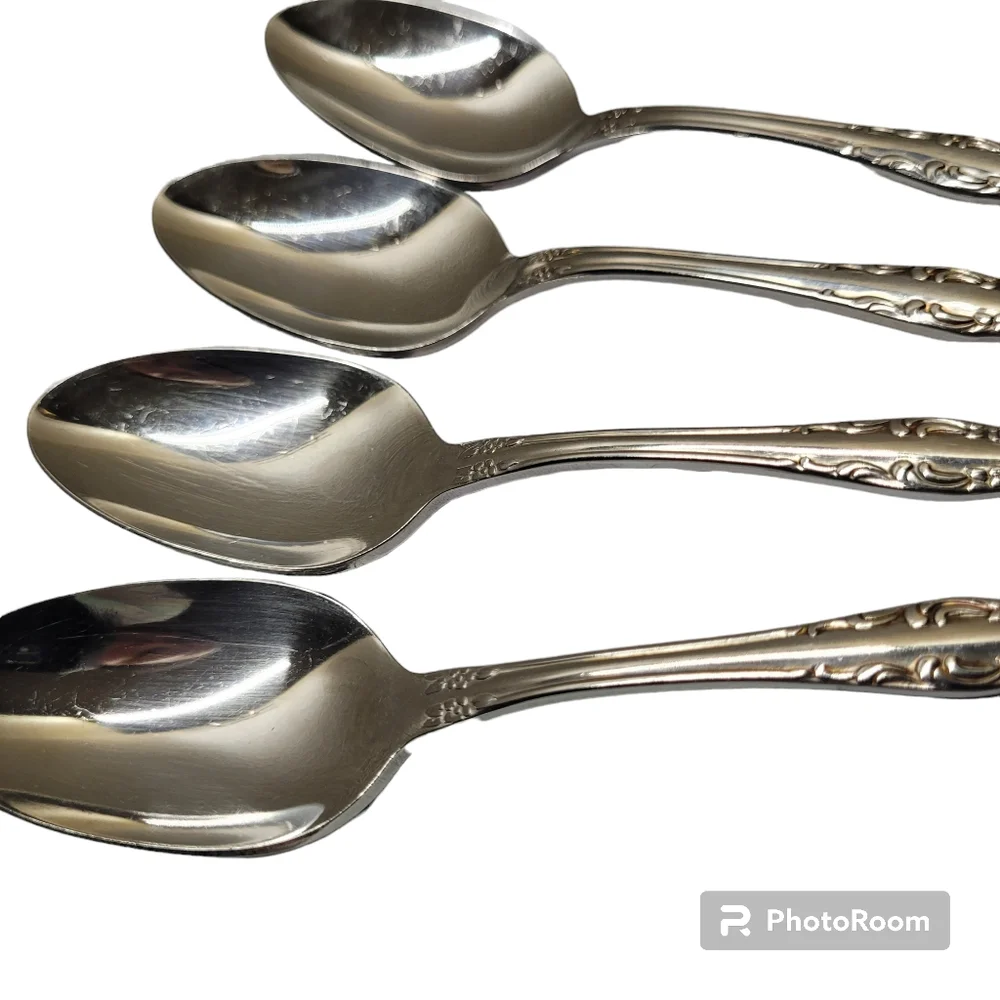 *M5 Onieda silverwear 7" soup dinner spoons Bourbon style pattern set o… - Picture 7 of 9